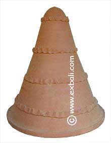 Cone shaped terracotta crown